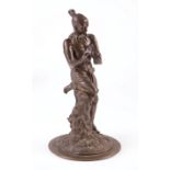 Patinated Bronze Figure of Ceremonial Drummer, h. 10 in., w. 5 in., d. 5 in