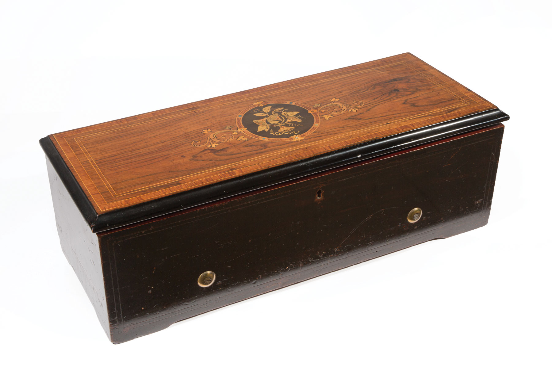 Antique Swiss Mahogany and Ebonized Cylinder Music Box, late 19th c., Nicole Freres, Geneva, 12