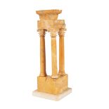 Antique Grand Tour Sienna Marble Model of the Temple of Concord, h. 11 in., w. 3 3/4 in., d. 3 3/4