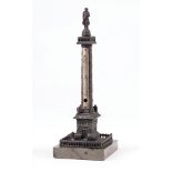 Grand Tour Bronze Model of the Vendome Column, c. 1900, marble base, thermometer glass now