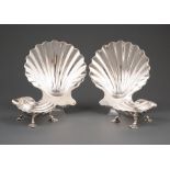 Pair of Georgian Sterling Silver Butter Shells, Henry Bailey, London, act. 1757-1769, l. 5 in.;