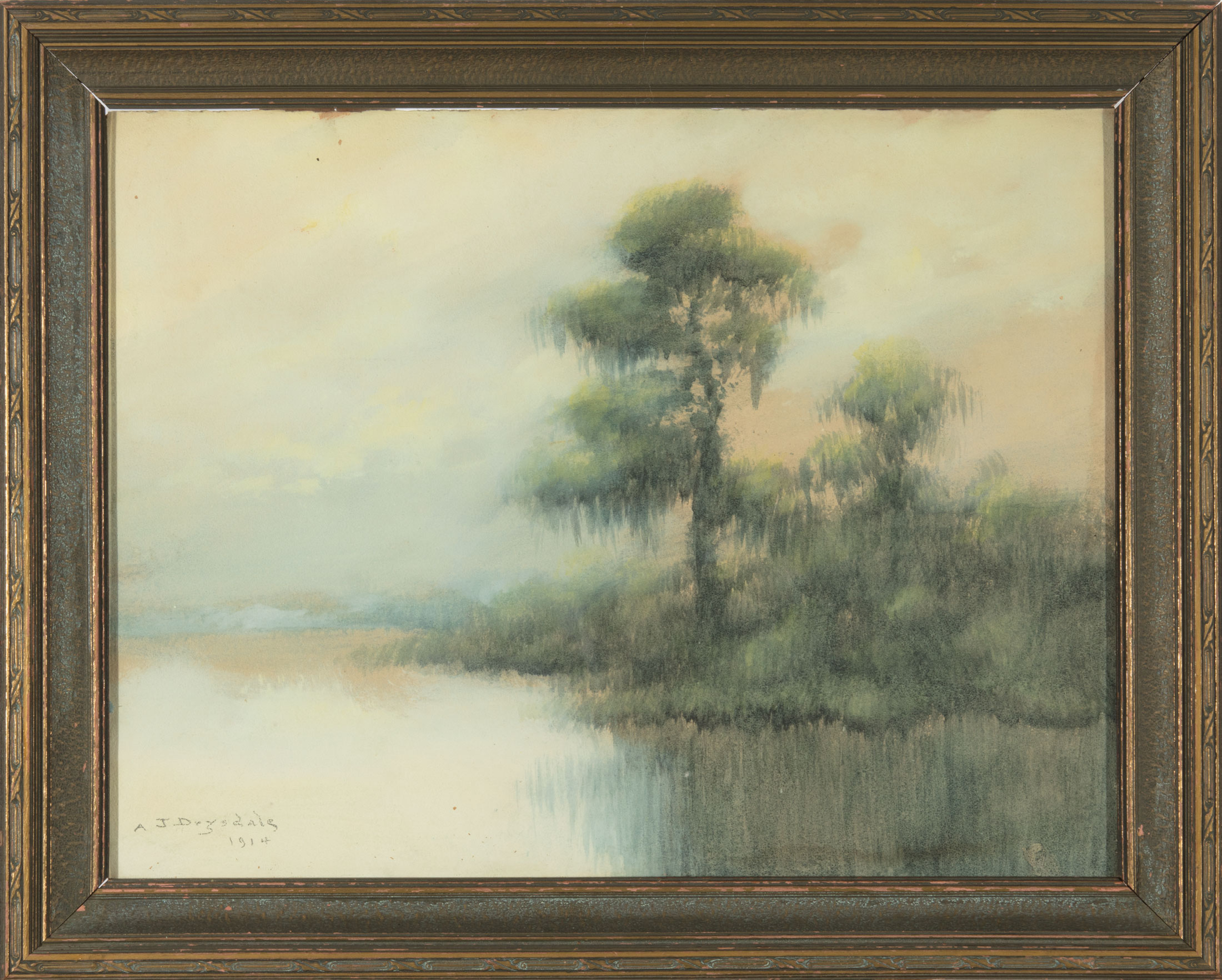 Alexander John Drysdale (American/New Orleans, 1870-1934), "A Louisiana Cypress Swamp", 1914, oil