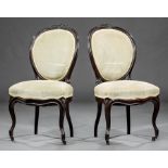 Four Louis Philippe Rosewood Parlour Chairs, mid-19th c., incl. two armchairs and two side chairs,