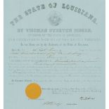 [Confederate Commission Signed by Louisiana Governor Moore], partially printed document appointing