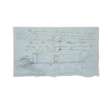 Civil War Battle Drawing of a Bridge, purported to be from General Beauregard's papers in the Bull