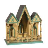 New Orleans Folk Art Home Altar, polychrome wood with three niches, h. 24 1/2 in., w. 24 in., d.