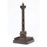 "Grand Tour" Bronze Model of the Colonne de Juillet (July Column), 19th c., on marble base, h. 12