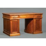 American Oak Wooten Rotary Desk, late 19th c., labeled "Wooten Rotary Desk, PATENT", molded top,