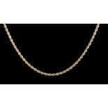 14 kt. Yellow Gold Solid Rope Chain, wt. 25 dwt