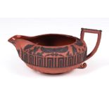 Wedgwood Rosso Antico Creamer, c. 1805, impressed uppercase mark, Egyptianesque fretwork and