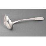Anthony Rasch Coin Silver Soup Ladle, act. New Orleans 1820-1858, in upturned fiddle typt pattern,