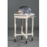 Louis XV-Style Carved, Painted and Chrome-Mounted Carving Trolley, revolving dome, frieze fitted
