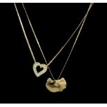 Mignon Faget 14 kt. Yellow Gold Oyster Shell Pendant on Chain ; together with 14 kt. yellow gold and