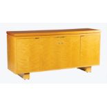 Contemporary Satinwood Sideboard, en suite with previous lot, custom made by Dick Wickman,