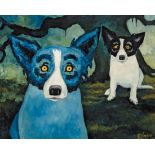 George Rodrigue (American/Louisiana, 1944-2013), "Portrait of My Past", 1996, oil and acrylic on