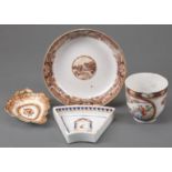 Group of Chinese Export Porcelain, early 19th c., incl. palace ware cup in Rockefeller pattern, h. 2