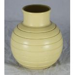 A Wedgwood Pottery vase designed by Keith Murray, of globular form, with cylindrical neck, the