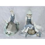 Two assorted boxed Lladro figures comprising 'My Hungry Brood' number 5074 and 'Shepherdess with