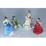 Four assorted boxed Royal Doulton ceramic figures comprising 'Ascot HN2356', 'Helen HN3601', 'Rose