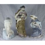 Three assorted Lladro porcelain figures of Religious subject, comprising a bust of the Madonna, a