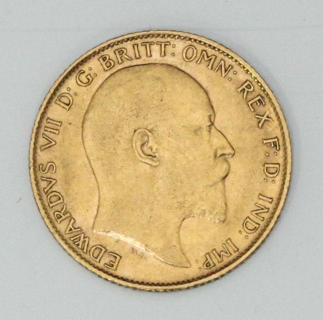 An Edward VII 1910 22ct gold half-sovereign, gross weight approximately 4g - Image 2 of 2