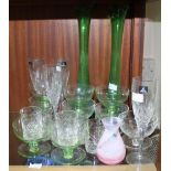 A small quantity of assorted glass ware including a set of four Royal Doulton champagne flutes,