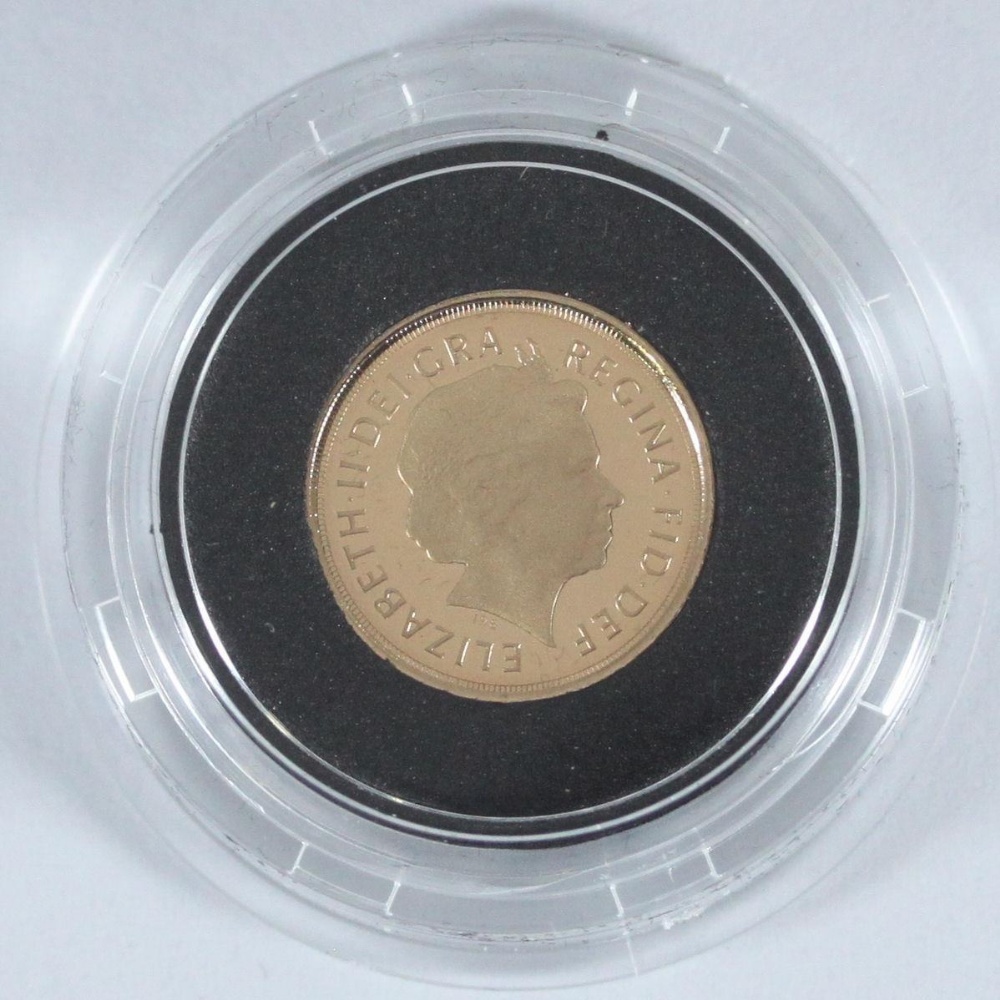 A 22ct gold proof-struck quarter sovereign dated 2010 in presentation box with certificate and - Image 2 of 3