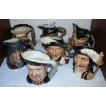 SECTION 16. Seven various Royal Doulton character jugs including 'Henry VIII', 'Athos', 'Rip Van