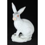 A Herend porcelain model of a seated rabbit, 30cm high