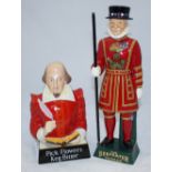 A Carltonware 'The Beefeater Yeoman,' 40cm high, together with a Carltonware Shakespeare bust for '