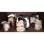 SECTION 37. Four assorted Royal Doulton character jugs including 'The Sleuth', 'Capt. Henry