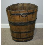 A coopered barrel washing basket, 65cm high