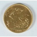 A 22ct gold Queen Victoria half sovereign dated 1900