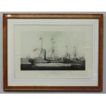 After W.J. Huggins, 'Ships of the General Steam Navigation Company, a pair, in maple frames, 50x72cm