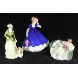 Three various Royal Doulton ceramic figures including 'Pauline HN2441', 'Sarah HN3852' and a special