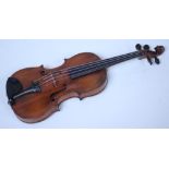 A late 18th century Violin by Thomas Perry of Dublin, no.2551, the one-piece maple back and spruce