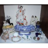 SECTION 14. Various ceramics including Staffordshire figure groups, Crown Derby, Wade Pussers