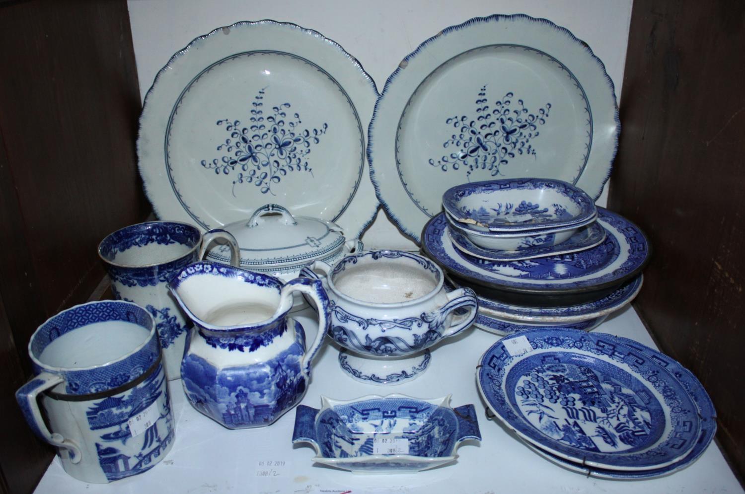 SECTION 2. Various 19th century blue & white printed and painted Pearlware