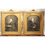 19th Century School. A pair of well-executed three-quarter-length seated portraits of a middle-