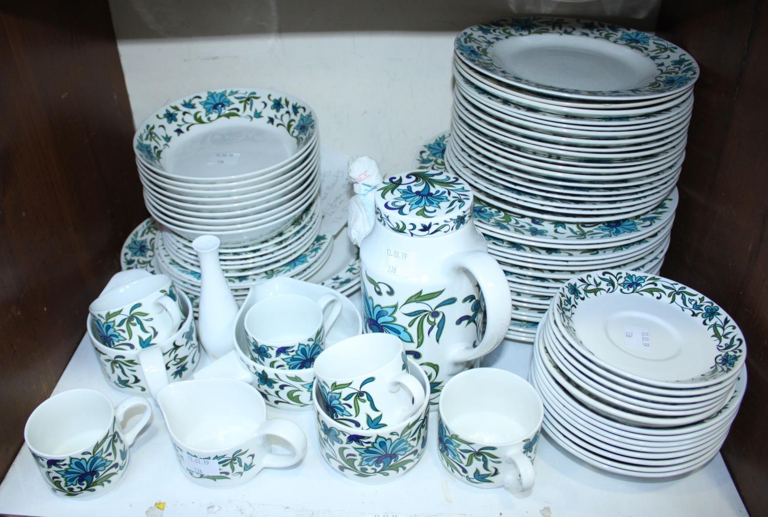 SECTION 15. An 80-piece Midwinter 'Spanish Garden' pattern part-tea, coffee and dinner service,