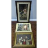 Three various Pears Prints, 'Impudent Hussies,' 'The Fisherman's Wooing,' and Nun buying chickens