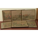 after F.C. Turner (1782-1846). Batchelors Hall, a set of six mid-19th century hand-coloured