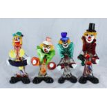 Four various Murano glass clowns, the tallest approx. 25cm (4)