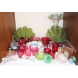 SECTION 17. A collection of assorted glassware including a small selection of cranberry coloured