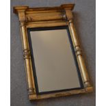 A Regency giltwood pier mirror, 74 x 50.5 cm