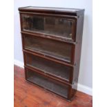 A four-section Globe Wernicke style bookcase, each section with glazed up and over doors, 125cm high