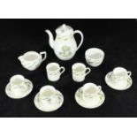 A Wedgwood 'Garden' pattern part coffee set designed by Eric Ravilious, comprising six coffee