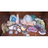 SECTION 50. A section of 34 assorted crystals including amethyst, quartz and minerals