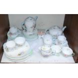 SECTION 8. A 35-piece Shelley 'Wild Flowers' pattern tea and coffee set, comprising cups, saucers, a