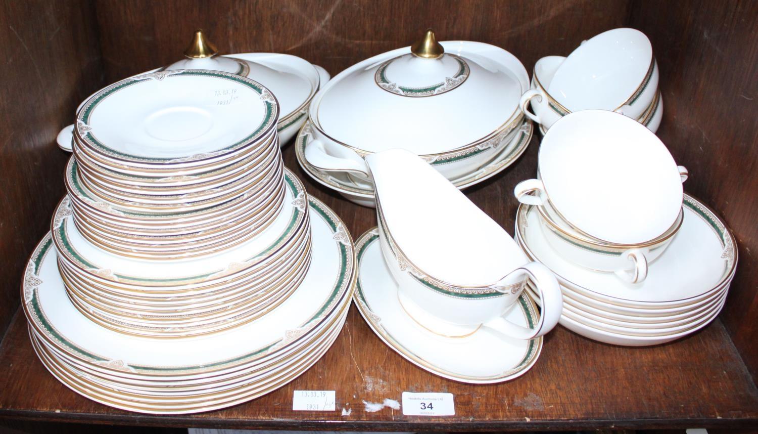 SECTION 34. A 46-piece Royal Doulton 'Forsyth' pattern part dinner service, comprising soup bowls,